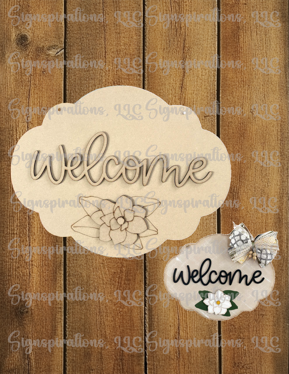 DIY Magnolia Welcome Scalloped Sign Kit - Bundle