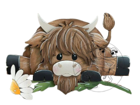 Highland Cow - Shelf Hanging Sitter over shelf - unpainted wooden cutouts, ready for you to paint (Copy)