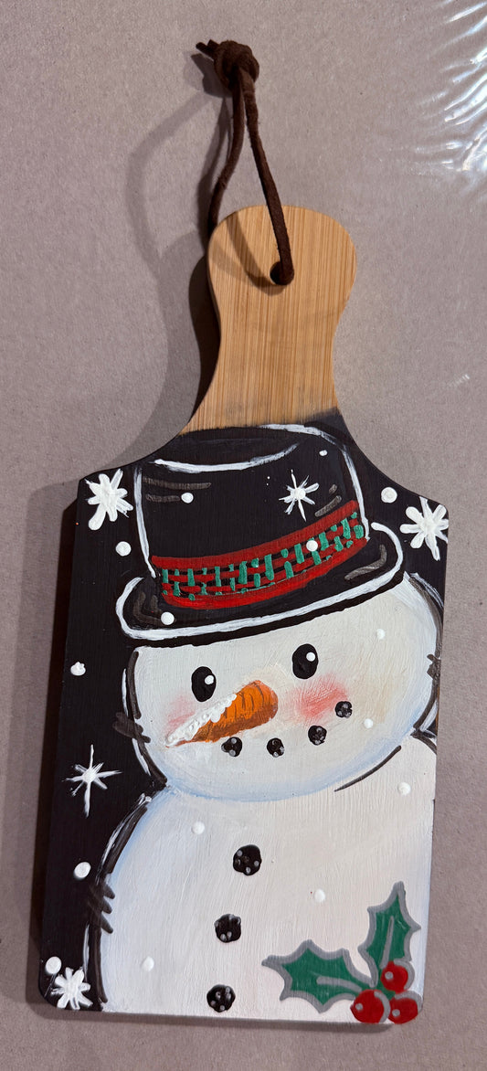 Snowman - handpainted mini cheeseboard