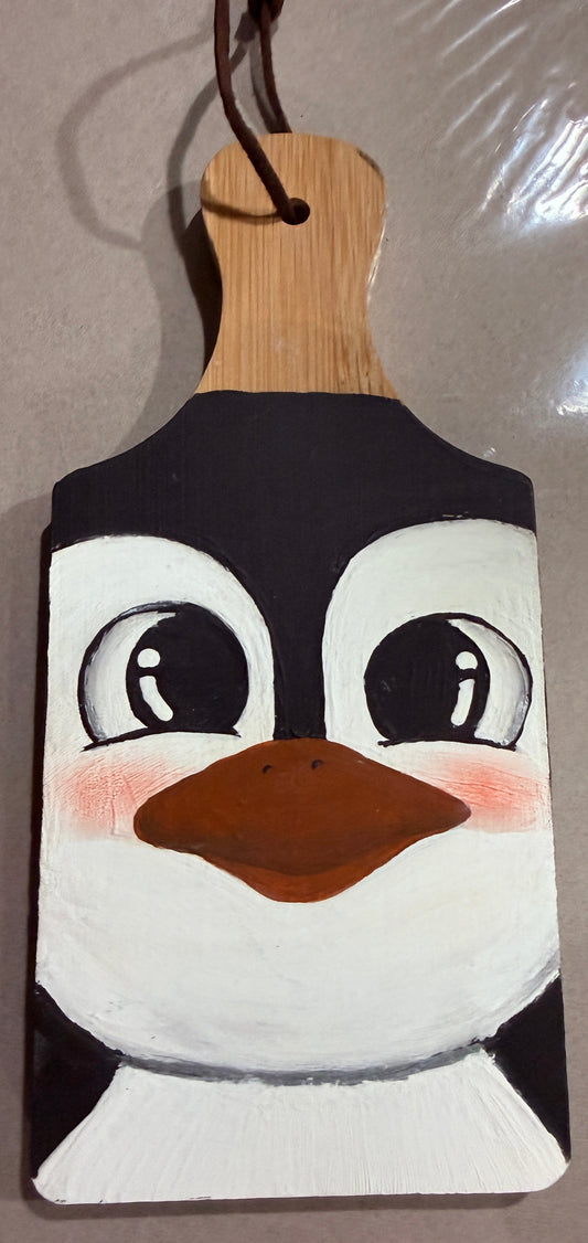 Penguin - handpainted mini cheeseboard