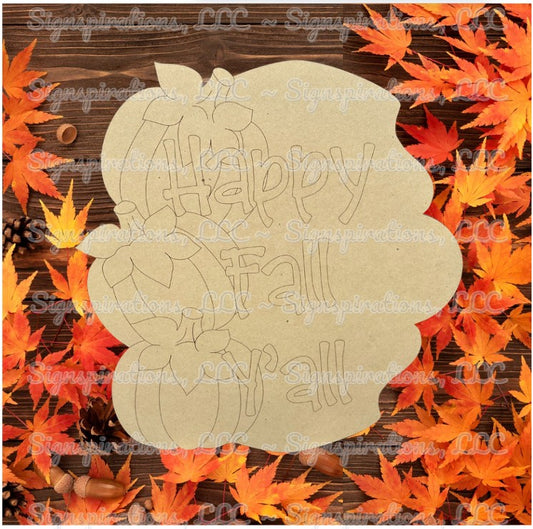 DIY - Happy Fall Y'all - 3 stacked pumpkins