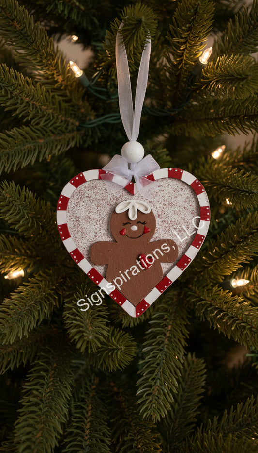 Gingerbread Heart Frame Ornament