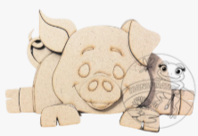 Pig Shelf Hanging Sitter over shelf - unpainted wooden cutouts, ready for you to paint