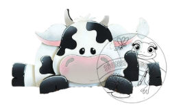 Dairy Cow - Shelf Hanging Sitter over shelf - unpainted wooden cutouts, ready for you to paint