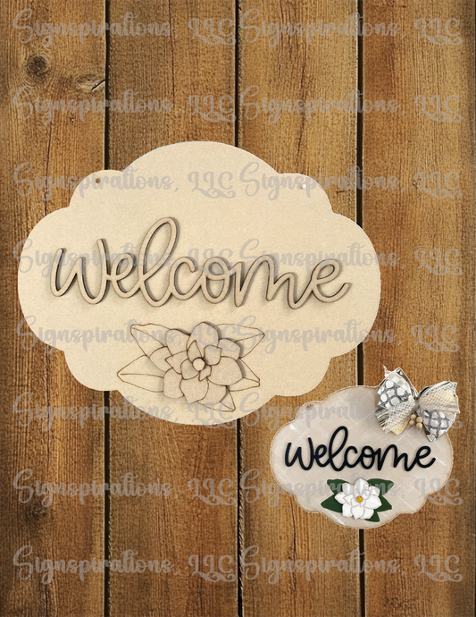 DIY Magnolia Welcome Scalloped Sign Kit - Bundle