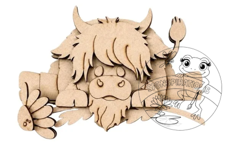 Highland Cow - Shelf Hanging Sitter over shelf - unpainted wooden cutouts, ready for you to paint (Copy)